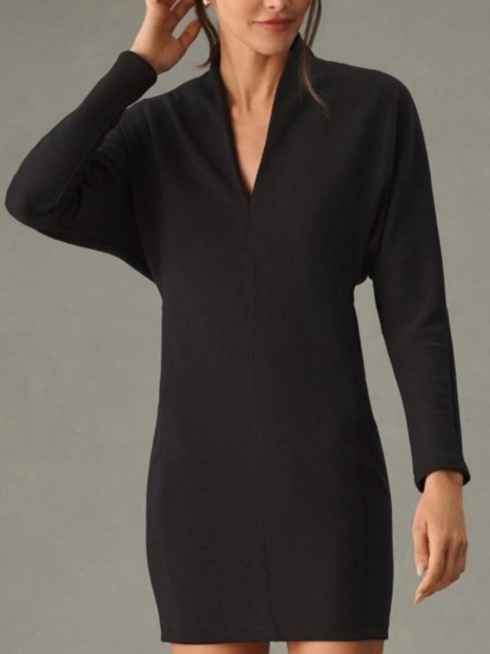 Daily Practice by Anthropologie Knit Long Sleeve Sheath Dress Black Women’s L